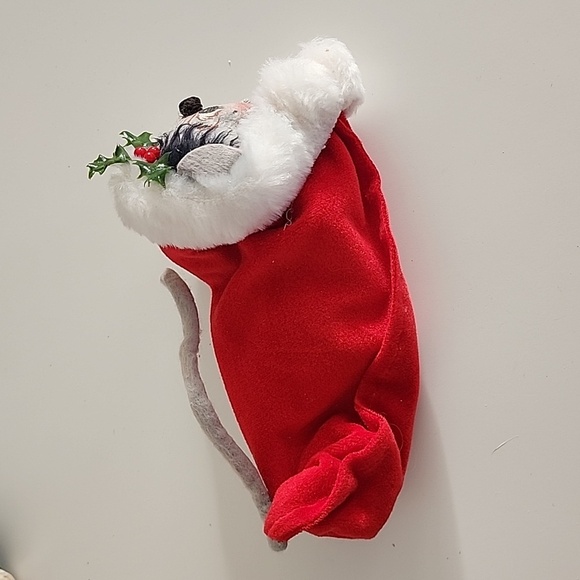 Vintage Annalee Christmas Mouse in Velour Santa Hat 1989 – 7” Holiday - Picture 6 of 9